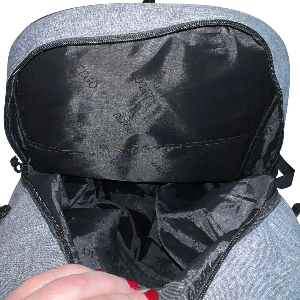 DEEGO Basketball Athletic Backpack Sports Bag Black Gray
